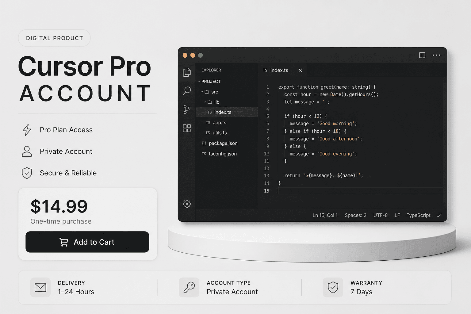 Cursor Pro hourly · $20 usage account